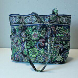 Vera Bradley tote bag in retired Blue Rhapsody pattern EUC